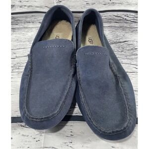 UGG Henrick Men's Blue Suede Moccasin Loafers Slip On Flats Size 10
